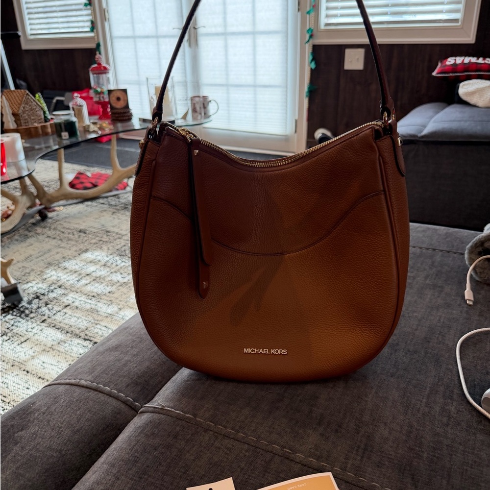 Michael Kors Brown Leather Hobo Bag - Picture 4 of 5